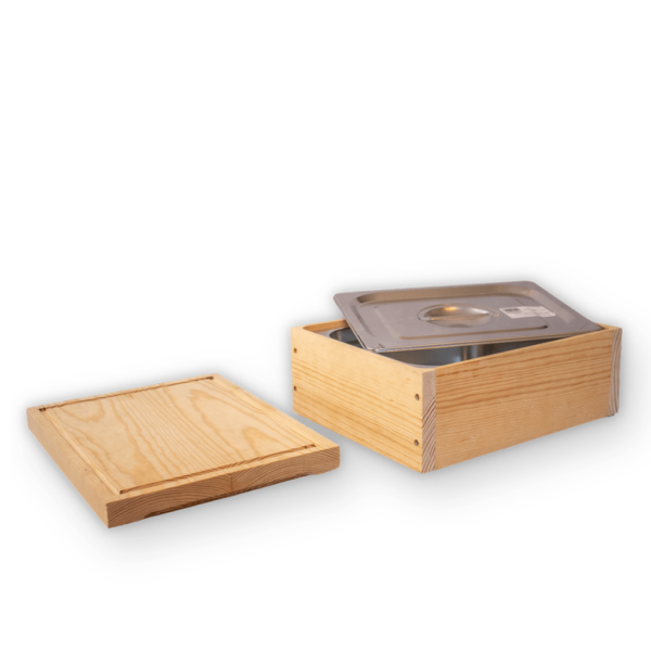 Grill Box caja térmica-con tabla todo en uno vista lateral