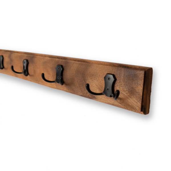 Perchero horizontal de pared en madera de Parota vista derecha