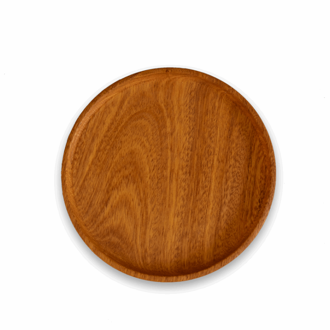 Plato madera redondo