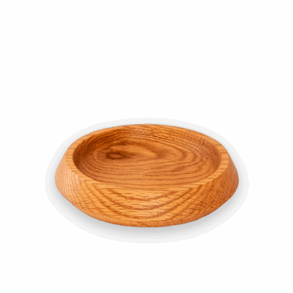 Tazón de madera perfil deltoide vista general