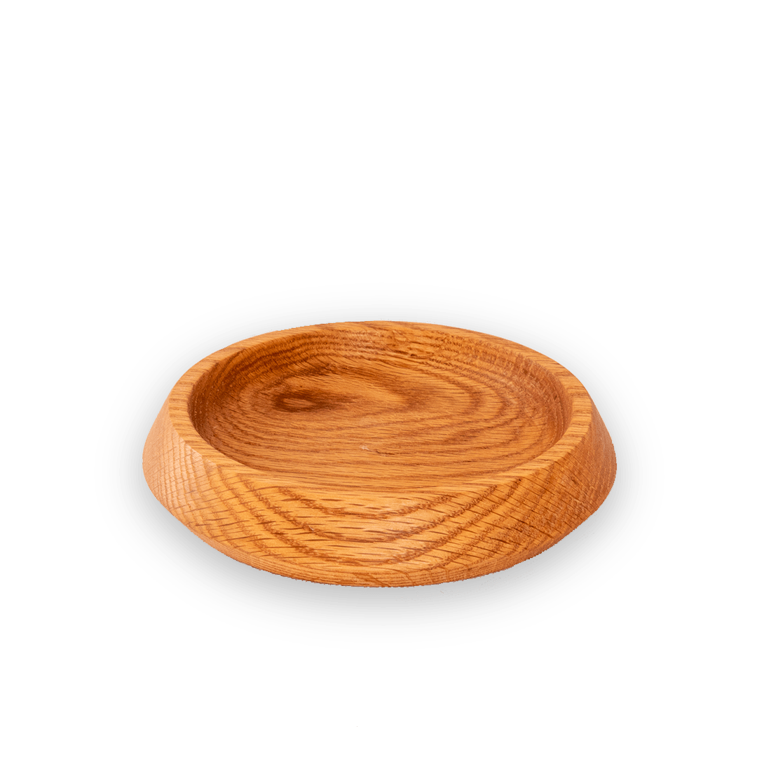 Tazón de madera perfil deltoide vista general