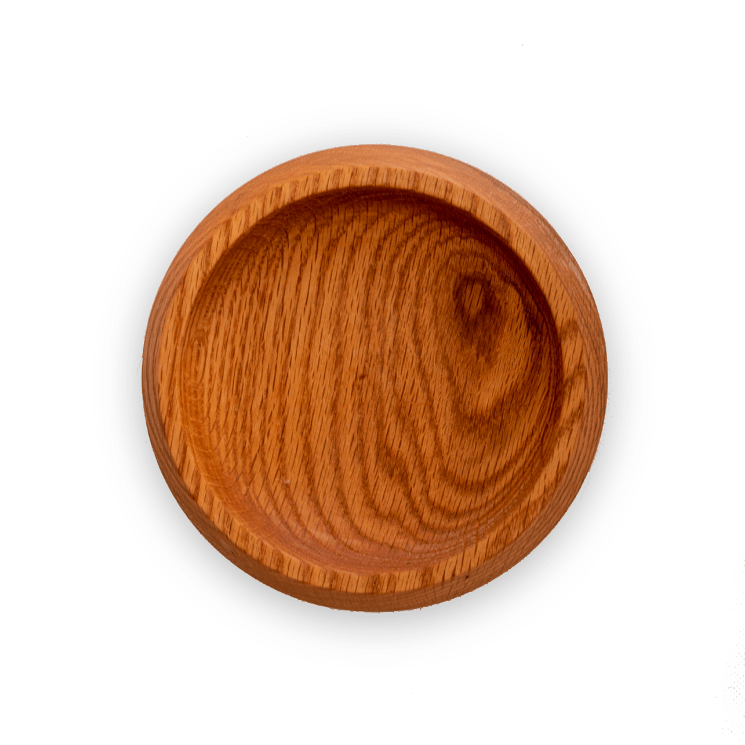 Tazón de madera perfil deltoide vista superior