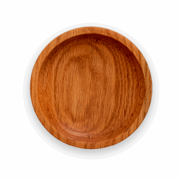 Tazón de madera perfil recto vista superior
