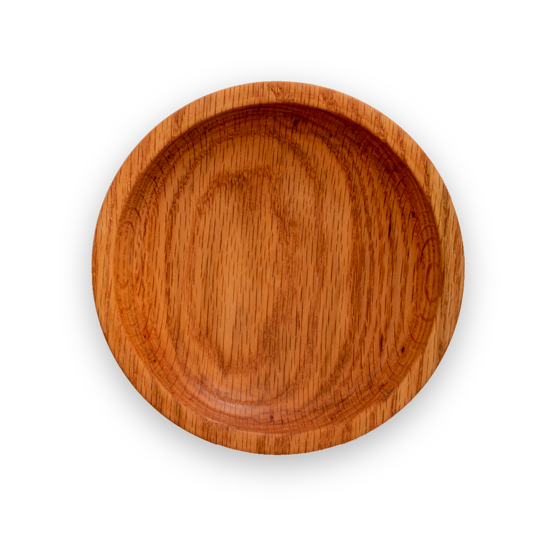 Tazón de madera perfil recto vista superior